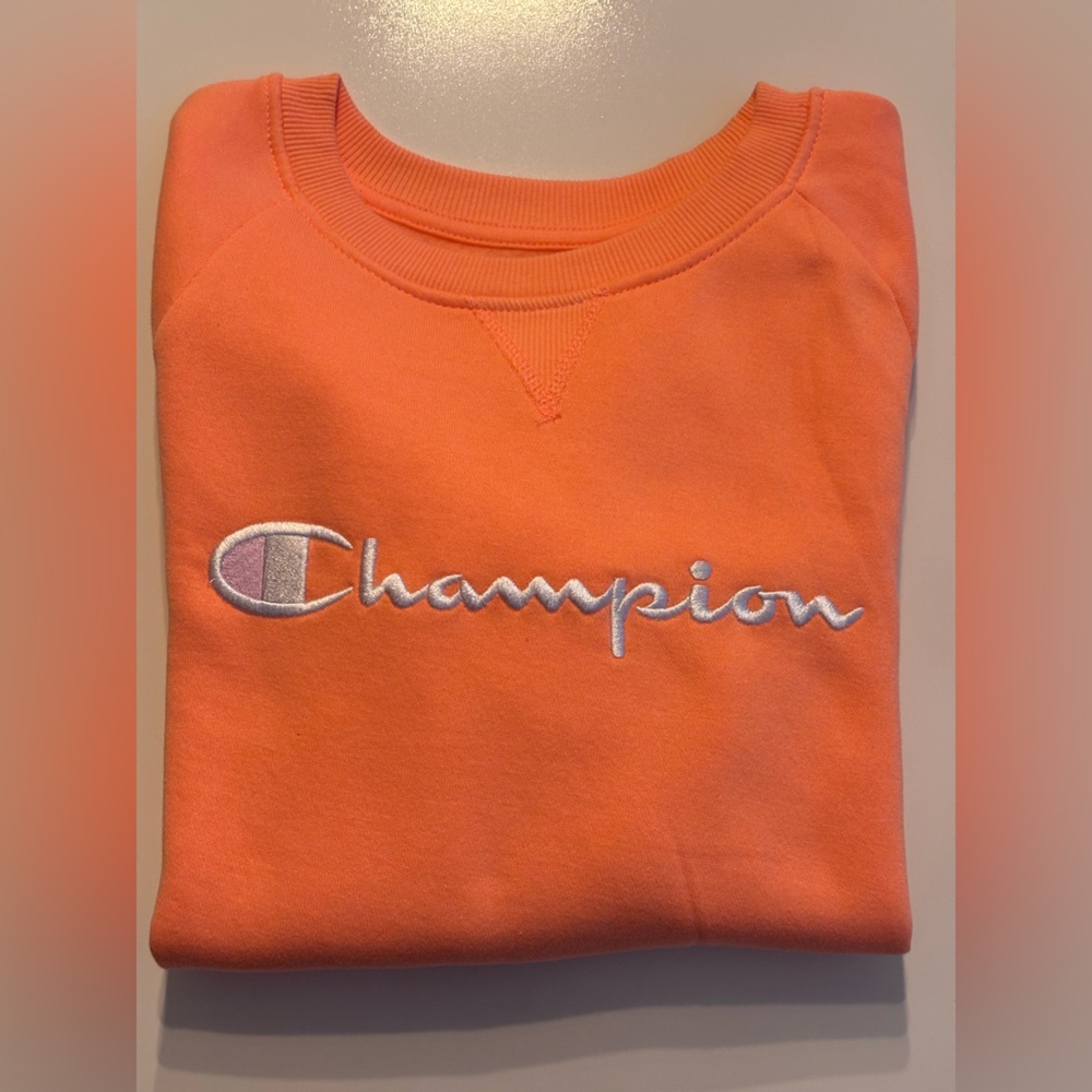 Classic crewneck sweatshirt Youth Girls Large Champion Creamsicle Orange